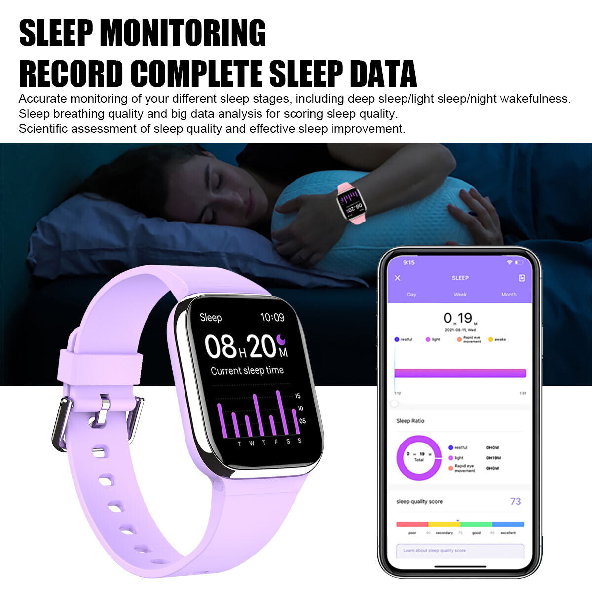 Smart Watch Fitness Tracker with Heart Rate Monitor for Men & Women – Sport Watches Compatible with iOS and Android