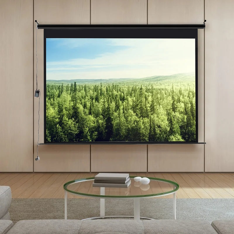 Outdoor Electric Projector Screen with Motorized Retractable Design for Home Theater and Events