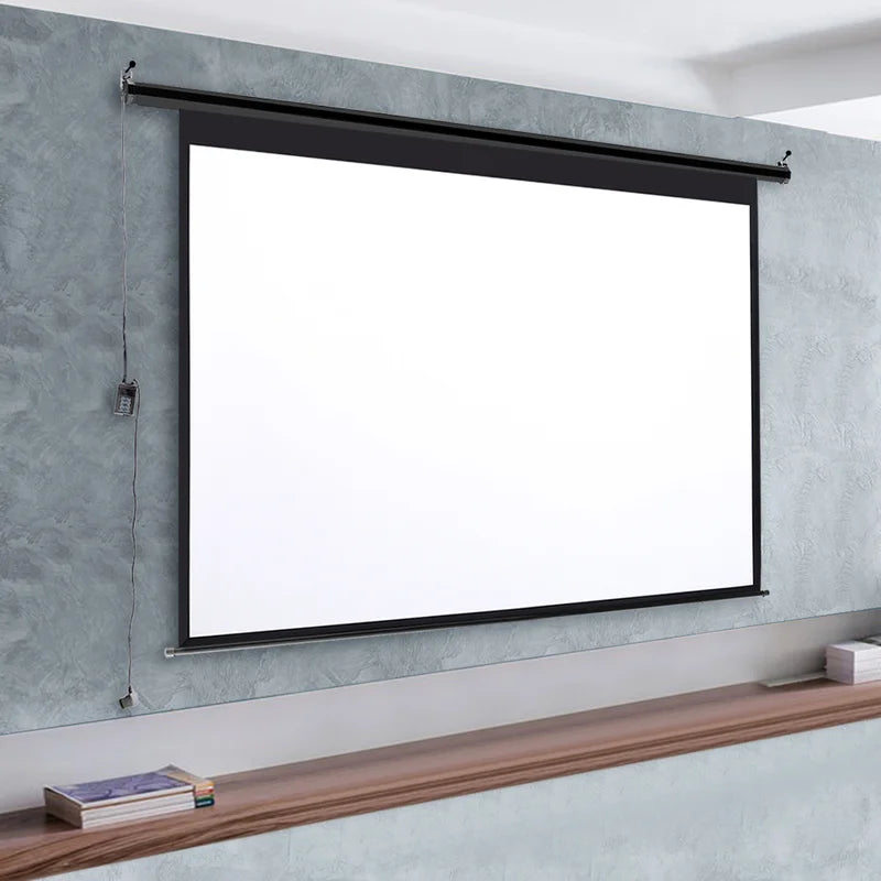 Outdoor Electric Projector Screen with Motorized Retractable Design for Home Theater and Events