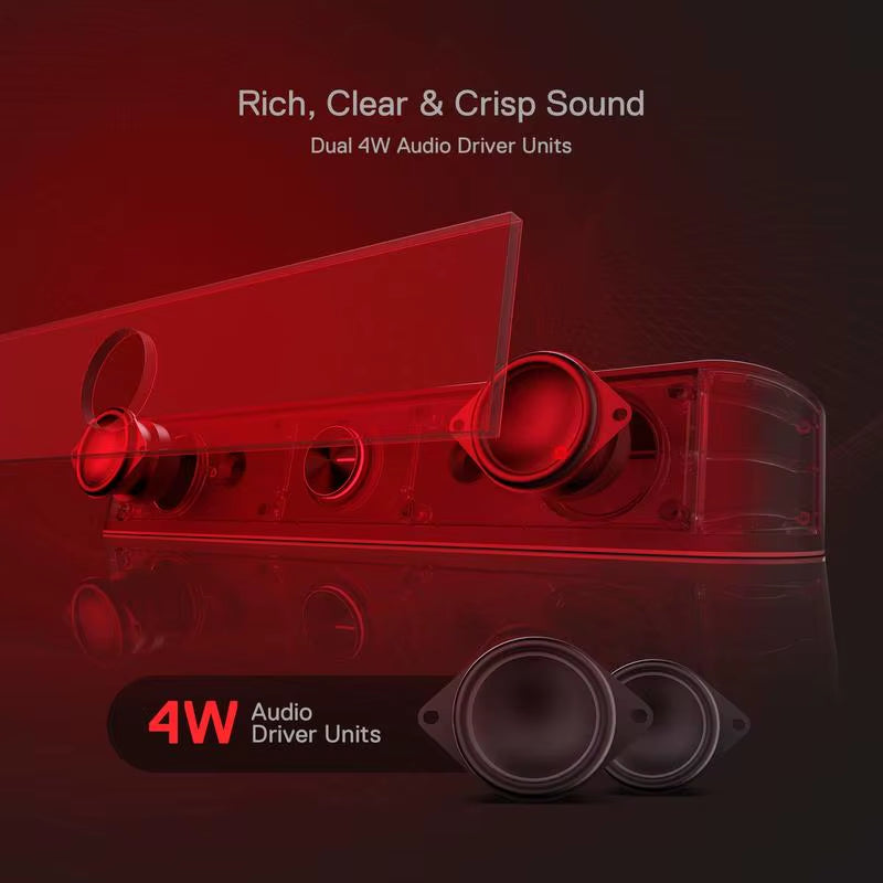 GS560 Adiemus RGB USB Desktop Soundbar – 2.0 Channel Computer Speaker with Dynamic Audio-Light Sync