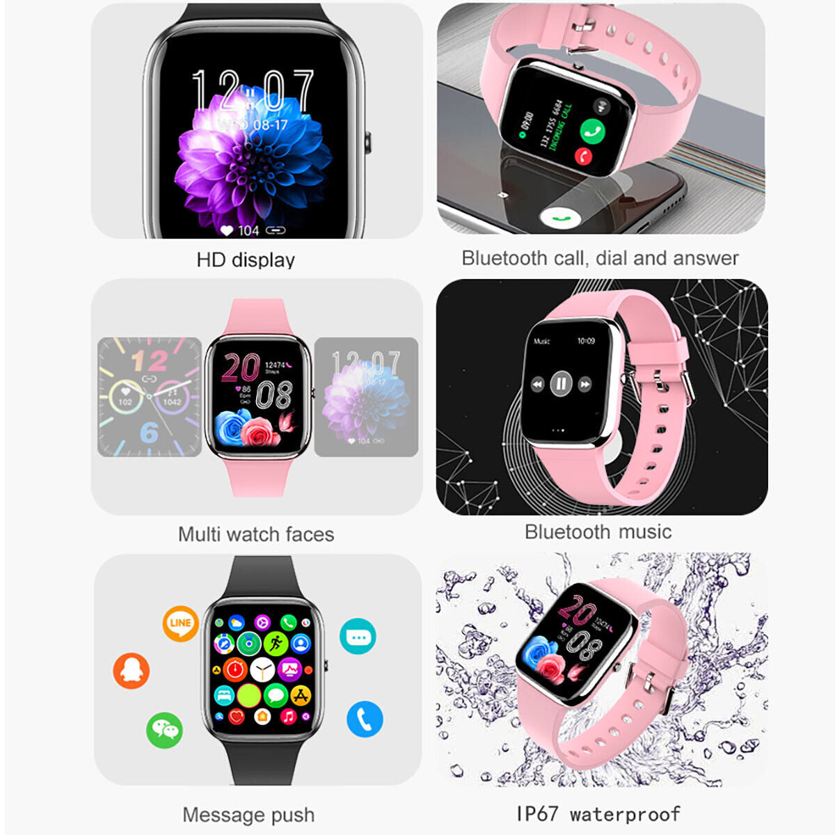 Smart Watch Fitness Tracker with Heart Rate Monitor for Men & Women – Sport Watches Compatible with iOS and Android
