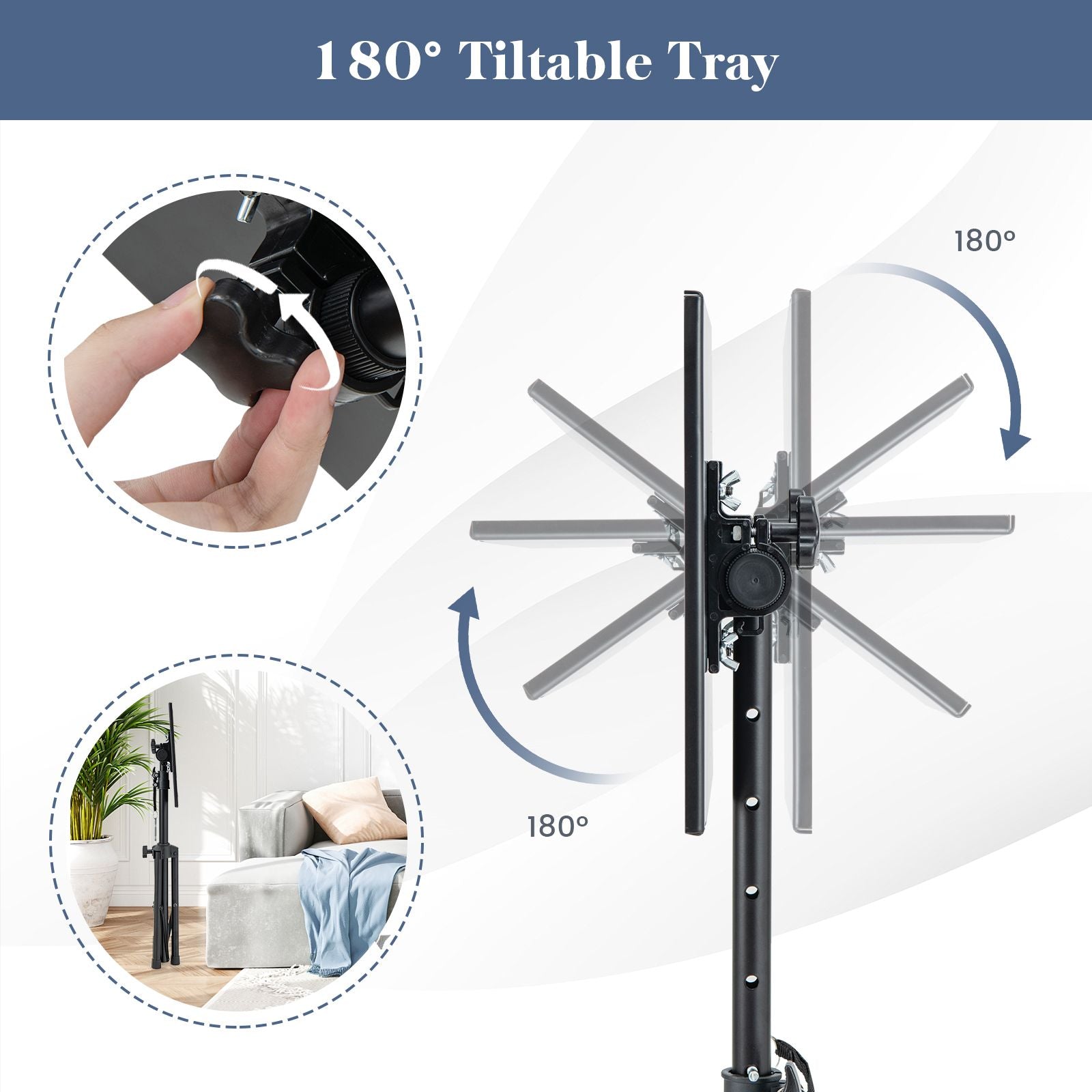 Portable Adjustable Projector Stand Tripod with Height and Tilt Control