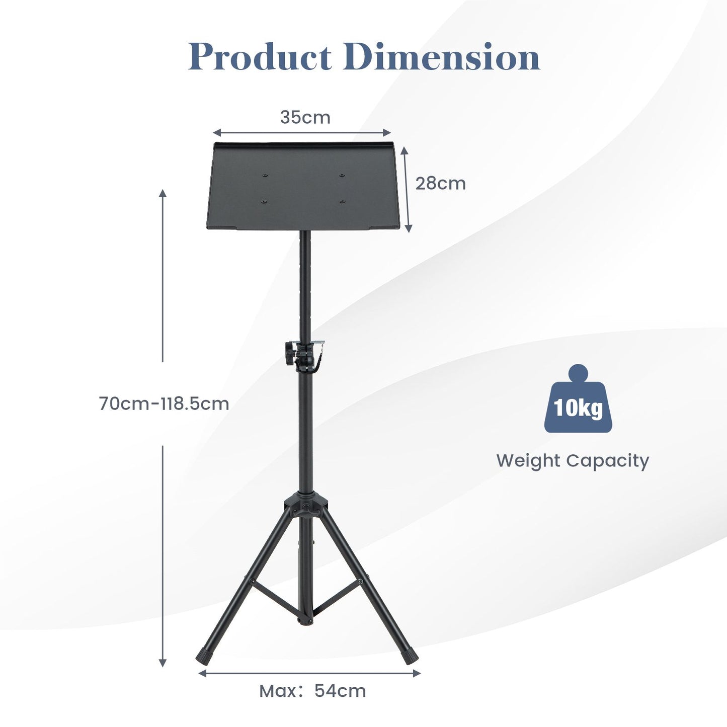 Portable Adjustable Projector Stand Tripod with Height and Tilt Control