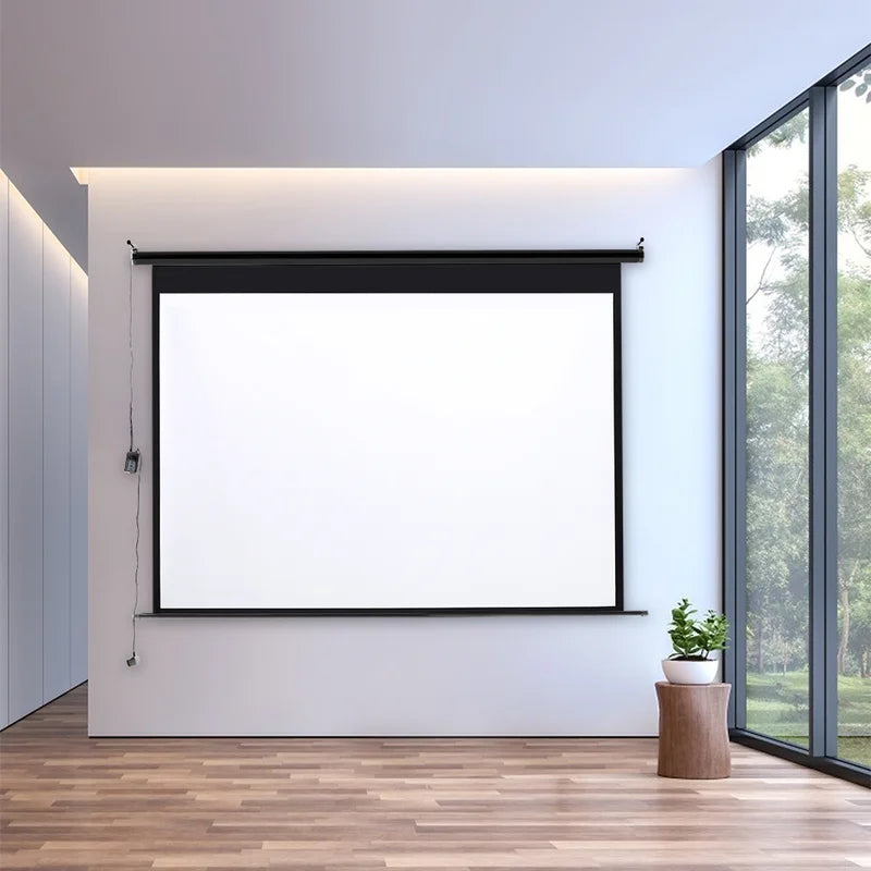 Outdoor Electric Projector Screen with Motorized Retractable Design for Home Theater and Events