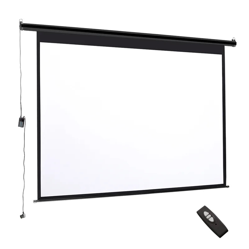 Outdoor Electric Projector Screen with Motorized Retractable Design for Home Theater and Events