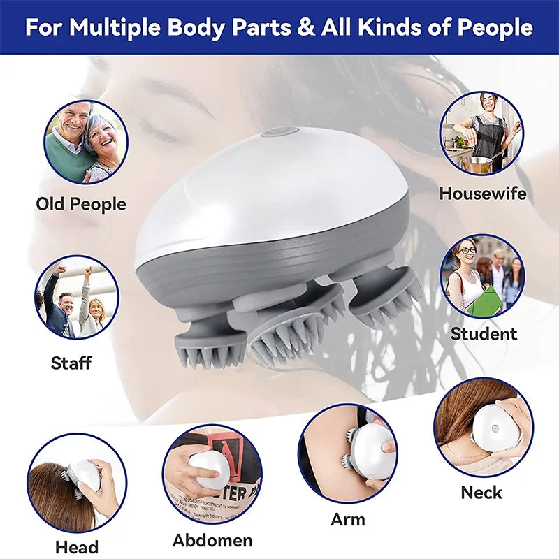 Electric Cat Massager & Back Scratcher – Deep Tissue Head, Neck & Shoulder Relief Tool