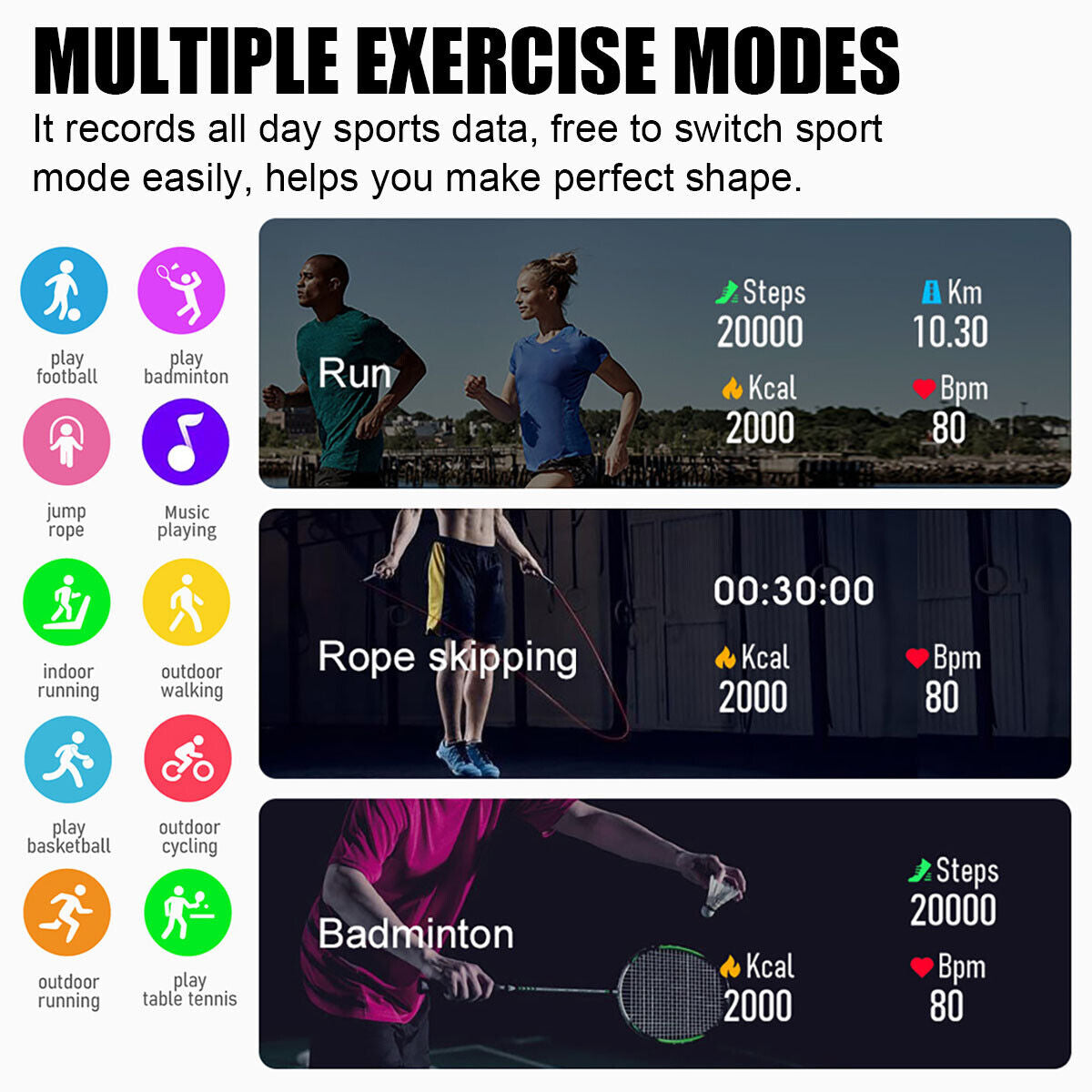 Smart Watch Fitness Tracker with Heart Rate Monitor for Men & Women – Sport Watches Compatible with iOS and Android